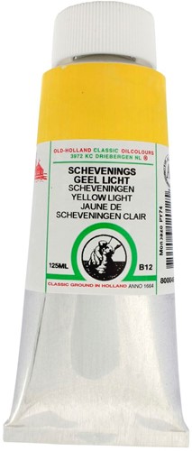 oudt hollandse olieverf scheveningsgeel licht - tube 125 ml