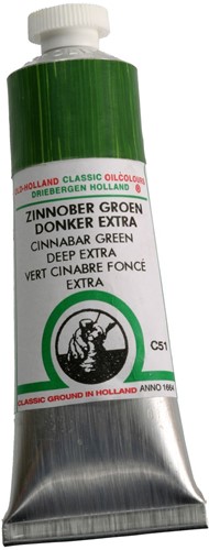 oudt hollandse olieverf zinnobergroen donker extra - tube 40 ml