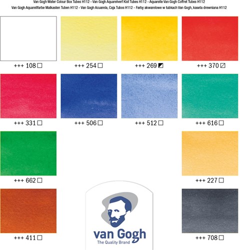 Van Gogh Aquarelverf artists box 12 x 10 ml, penselen en mengschaal-2