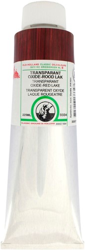 oudt hollandse olieverf tranparante oxyde rode lak - tube 225 ml