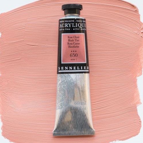 sennelier acryl rose huidkleur - tube 60 ml.