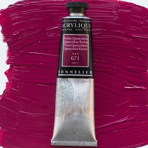 sennelier acryl quinacridone fuchsia - tube 60 ml.