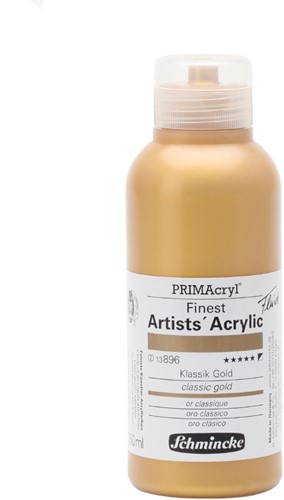 Schmincke primacryl fluid klassiek goud - flacon 250 ml.