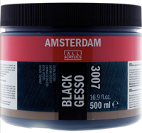 Amsterdam gesso primer zwart - pot 500 ml.