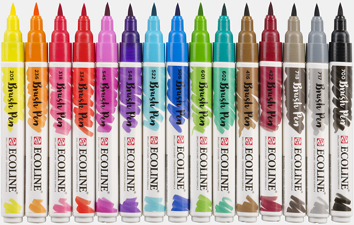 Ecoline brushpen set 15 stuks - per stuk