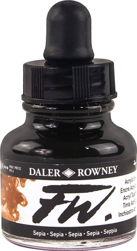 Daler Rowney FW acrylic inkt - sepia - flacon 29,5 ml