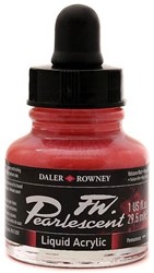 Daler Rowney FW parelmoer acryl inkt - volcano red - flacon 29,5 ml