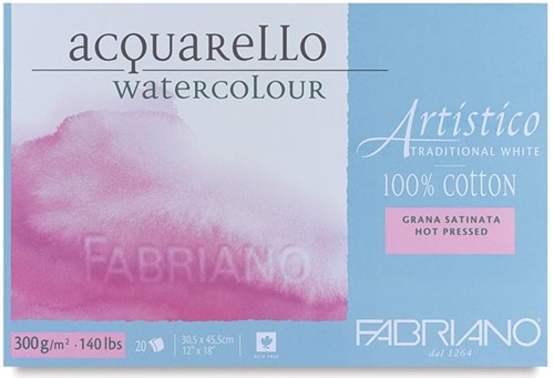 Artistico traditional white aquarelblok satijn - 300 grs. 31 x 41 - 25 vel